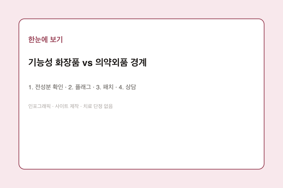 기능성 화장품 vs 의약외품 경계 인포그래픽