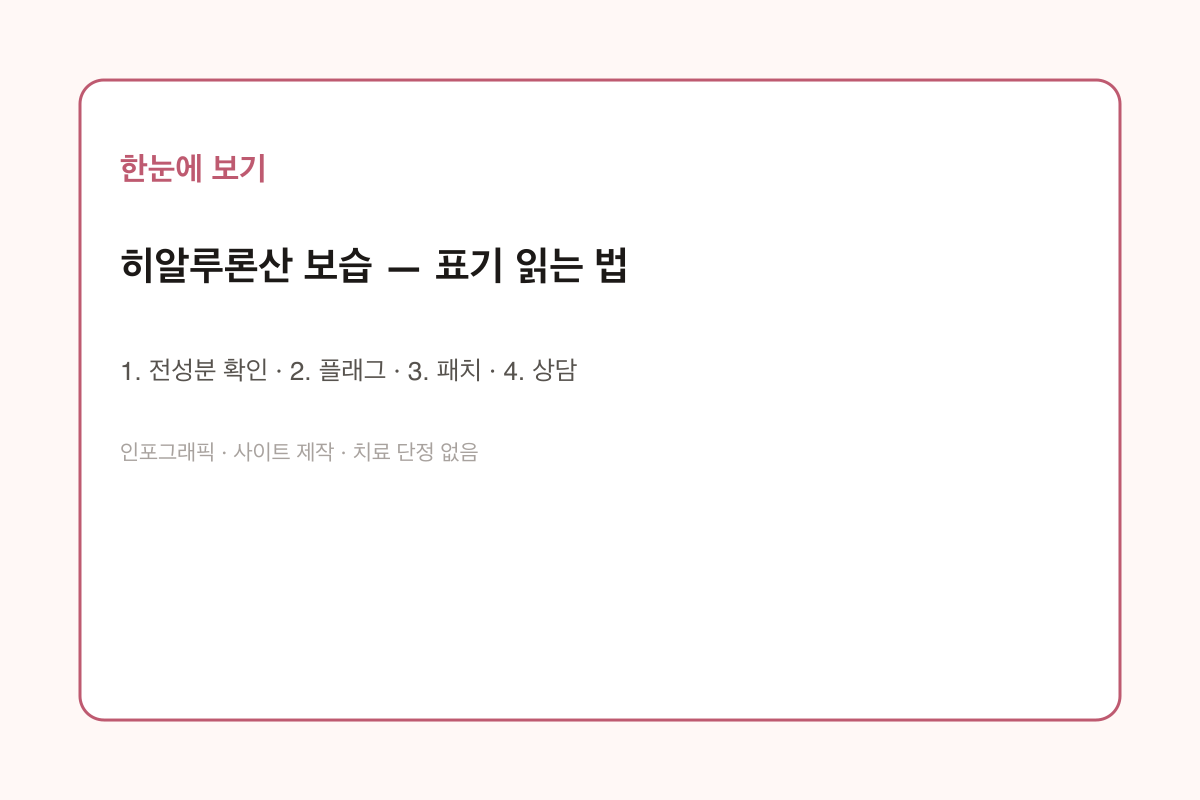 히알루론산 보습 | 표기 읽는 법 인포그래픽