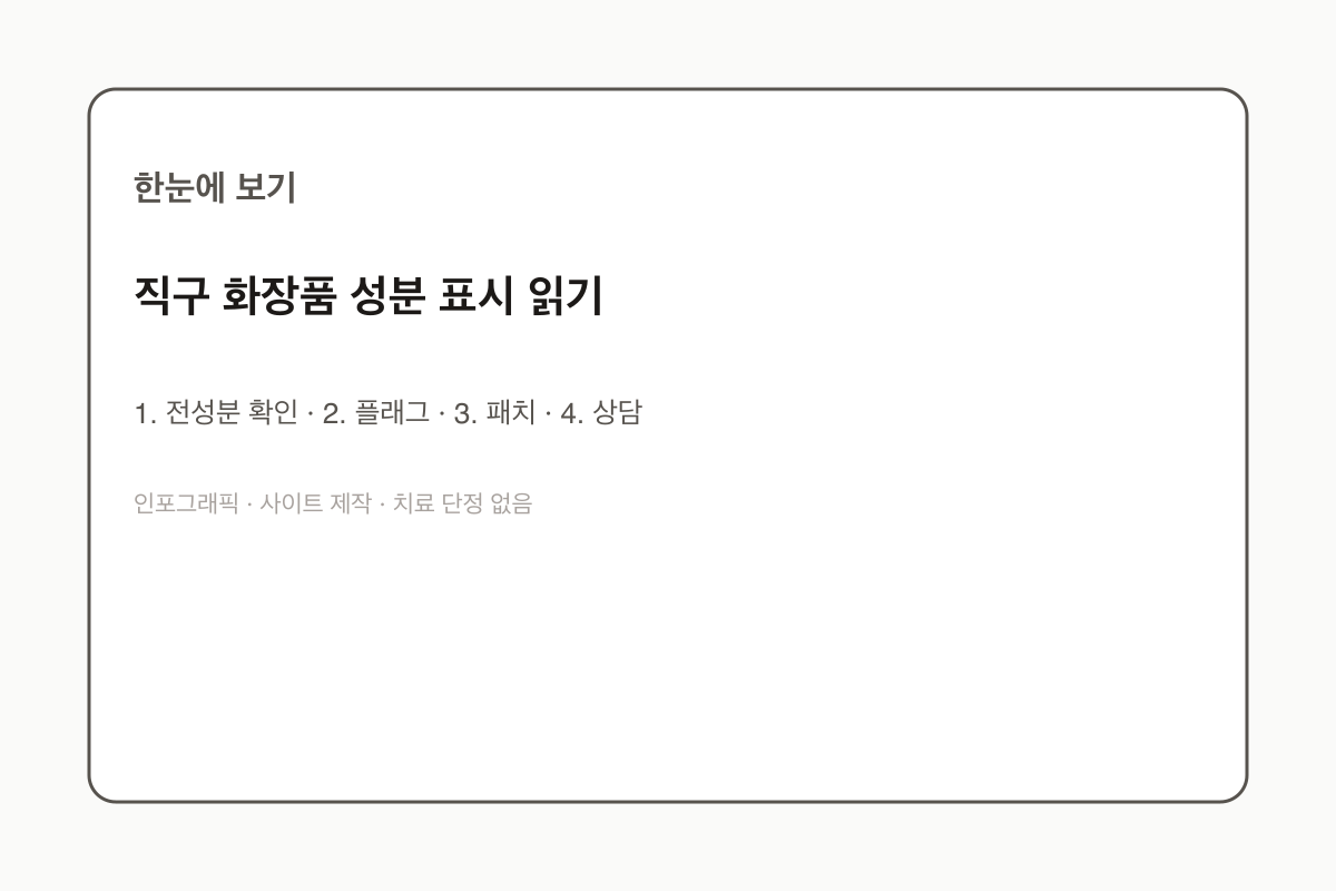 직구 화장품 성분 표시 읽기 인포그래픽