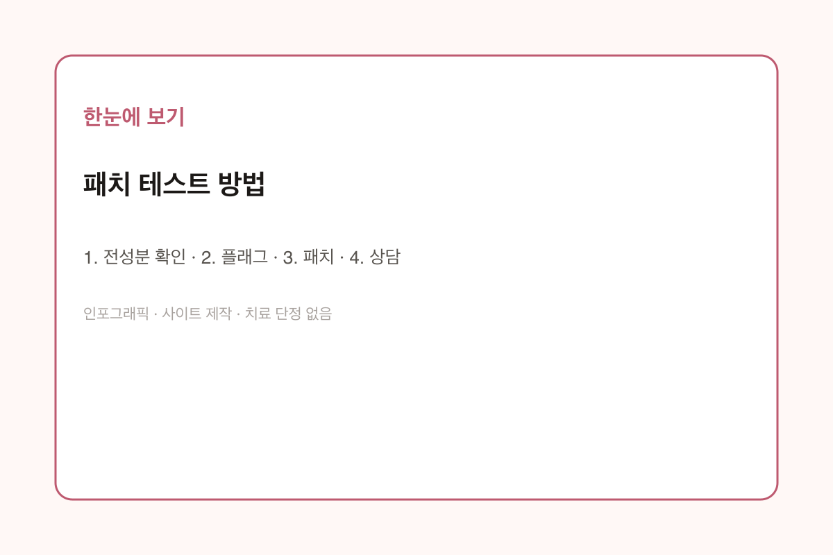 패치 테스트 방법 인포그래픽