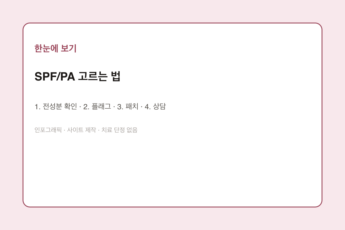 SPF/PA 고르는 법 인포그래픽